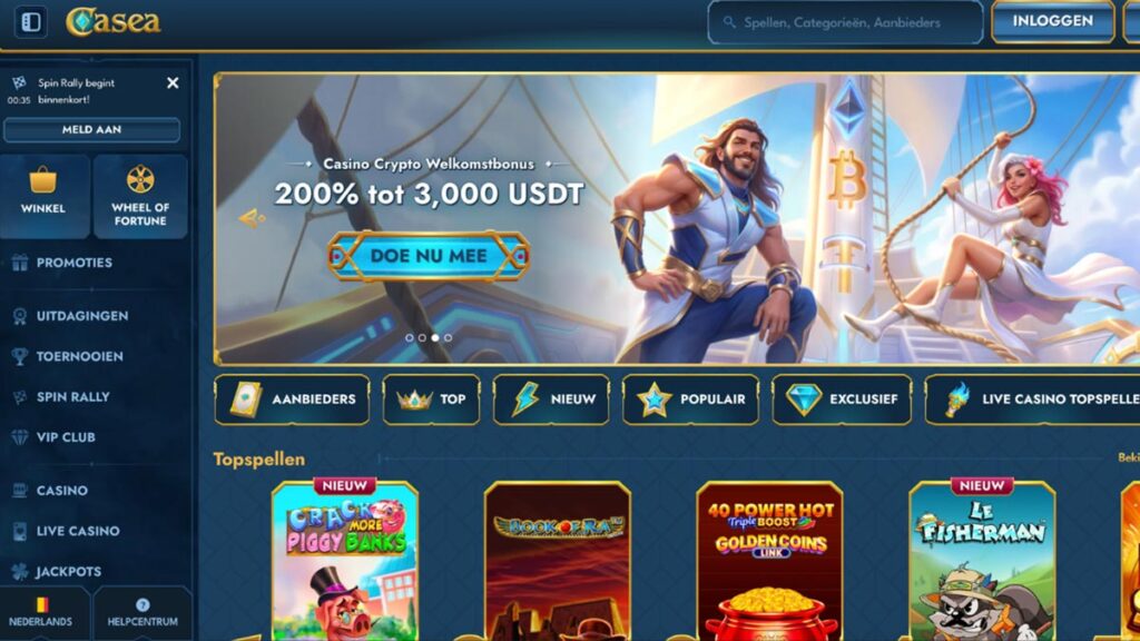 homepage van casea belgische goksite