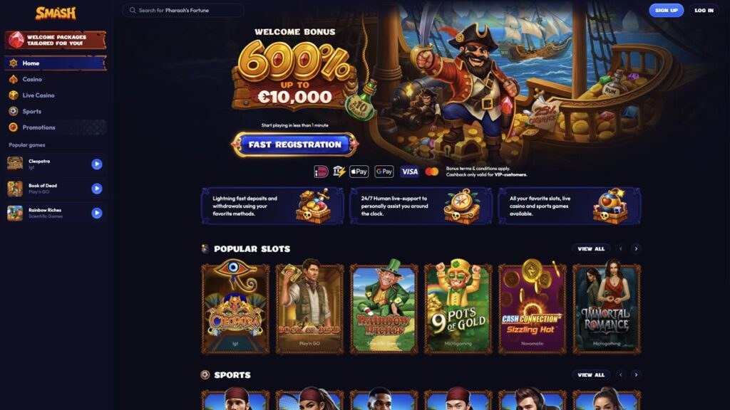 smash online casino belgie hompage